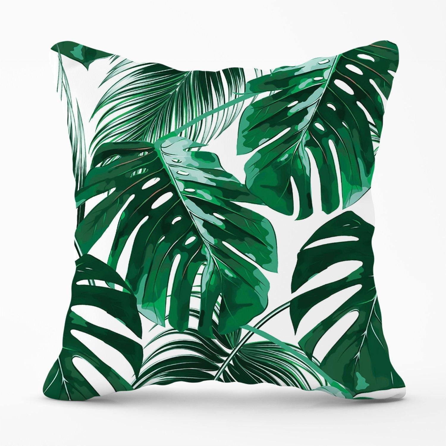 Tropical Jungle Leaf Pattern Outdoor Cushion - image 1