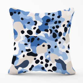 Blue Camouflage Pattern Outdoor Cushion