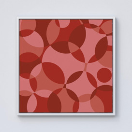 Red Circle Pattern Framed Canvas