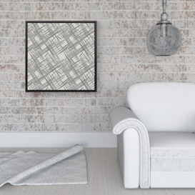Monochrome Distressted Pattern Framed Canvas - thumbnail 2
