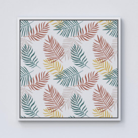 Palm Branches In Natural Colors Framed Canvas
