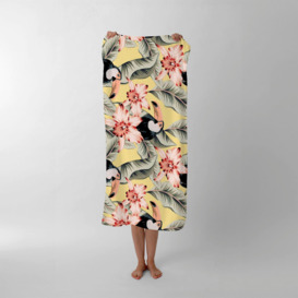 Toucans, Orchids And Palm Leaves Beach Towel - thumbnail 1