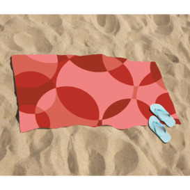 Red Circle Pattern Beach Towel - thumbnail 2