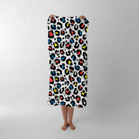 Coloured Leopard Print Beach Towel