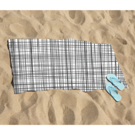 Monochrome Pencil Scribble Beach Towel - thumbnail 2