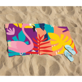 Tropical Flamingoes Beach Towel - thumbnail 2