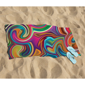 Colourful Wave Pattern Beach Towel - thumbnail 2