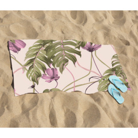 Pink Cosmos Flowers Beach Towel - thumbnail 2