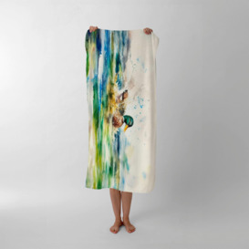 Splashing Mallard Watercolour Beach Towel