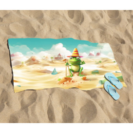 Happy Frog On A Beach Holiday Beach Towel - thumbnail 2