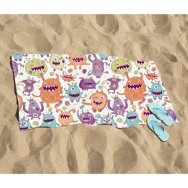Playful Halloween Monsters Beach Towel - thumbnail 2