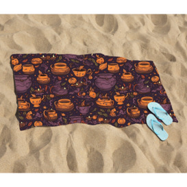 Wicked Witches Bubbling Cauldrons Beach Towel - thumbnail 2