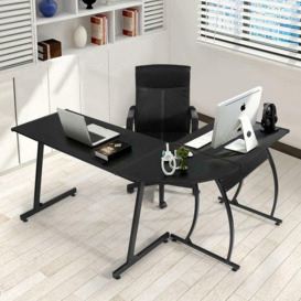 Wooden L Shape Computer Desk Home Office Workstation Corner Table - thumbnail 3