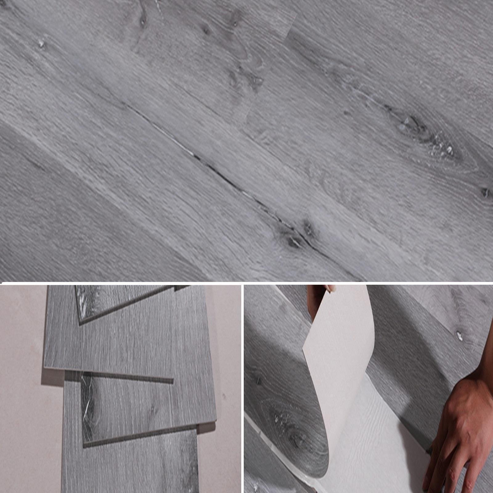 5m² Floor Planks Tiles Self Adhesive PVC Flooring Washed Grey M11 - image 1