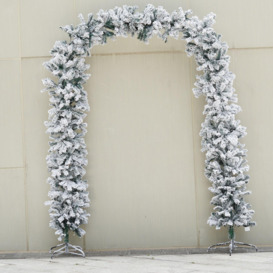 Indoor 8ft Flocked Christmas Tree Doorway Arch With Snow Tips - thumbnail 2
