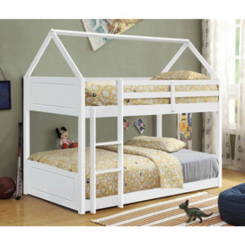 3ft House Style Bunkbed in Natural Grey or White