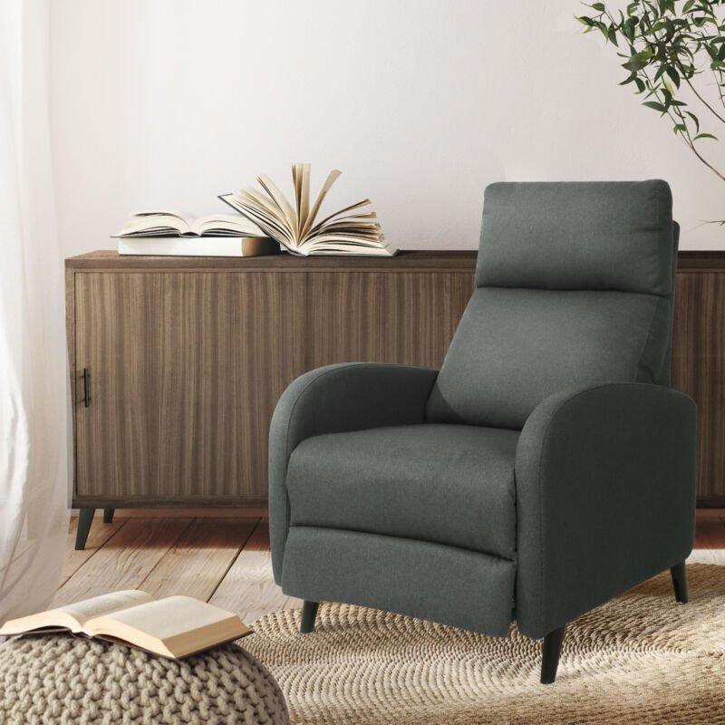 Fabric Recliner Chair Upholstered in Linen
