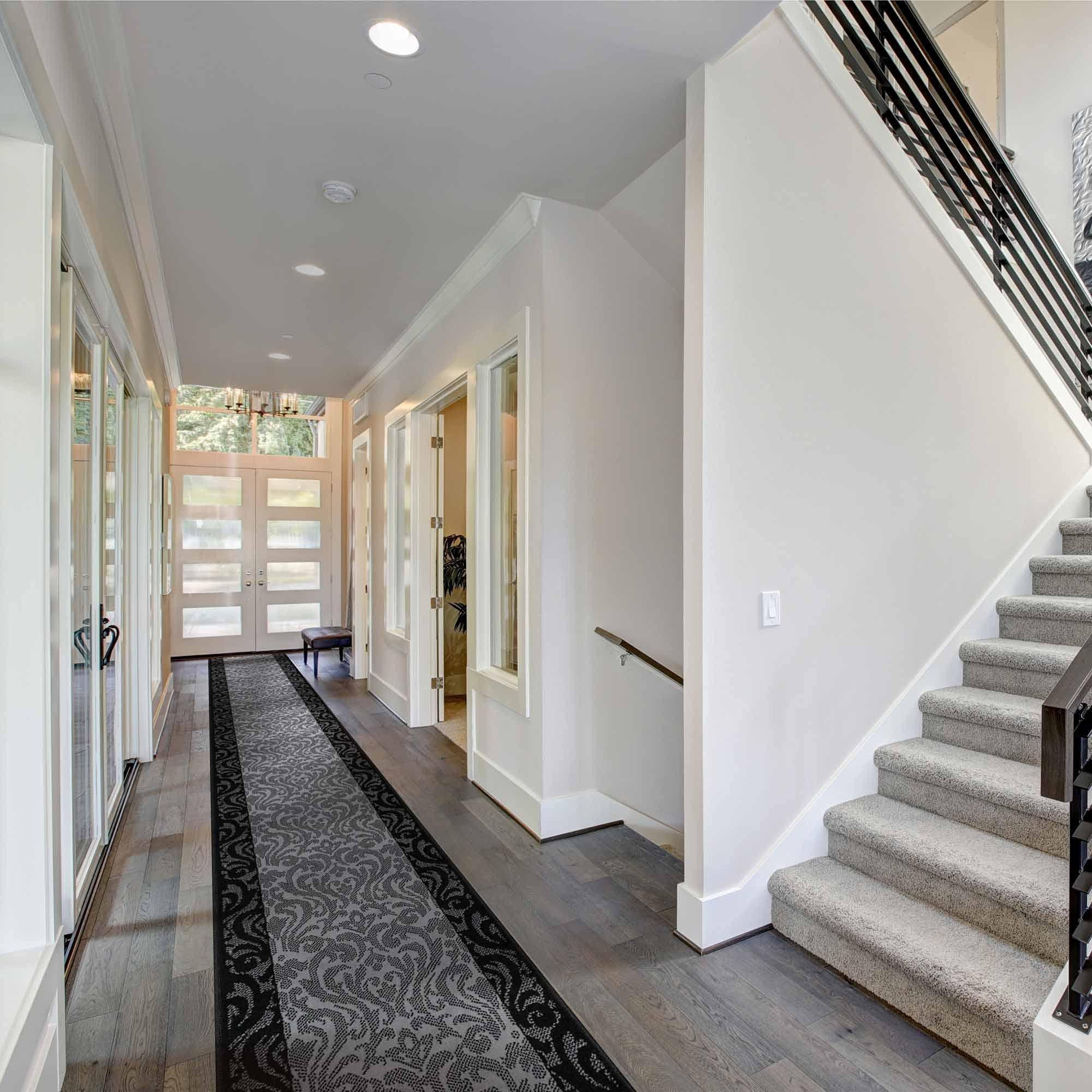 Grey Baroque Long Hallway Carpet Runner - image 1