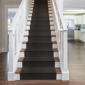 Dark Brown Aztec Stair Carpet Runner