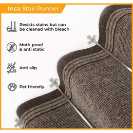 Black Inca Stair Carpet Runner - thumbnail 3