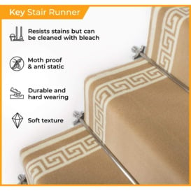 Beige Key Stair Carpet Runner - thumbnail 3