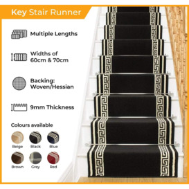 Grey Key Stair Carpet Runner - thumbnail 2