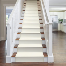 Cream Plain Stair Carpet Runner