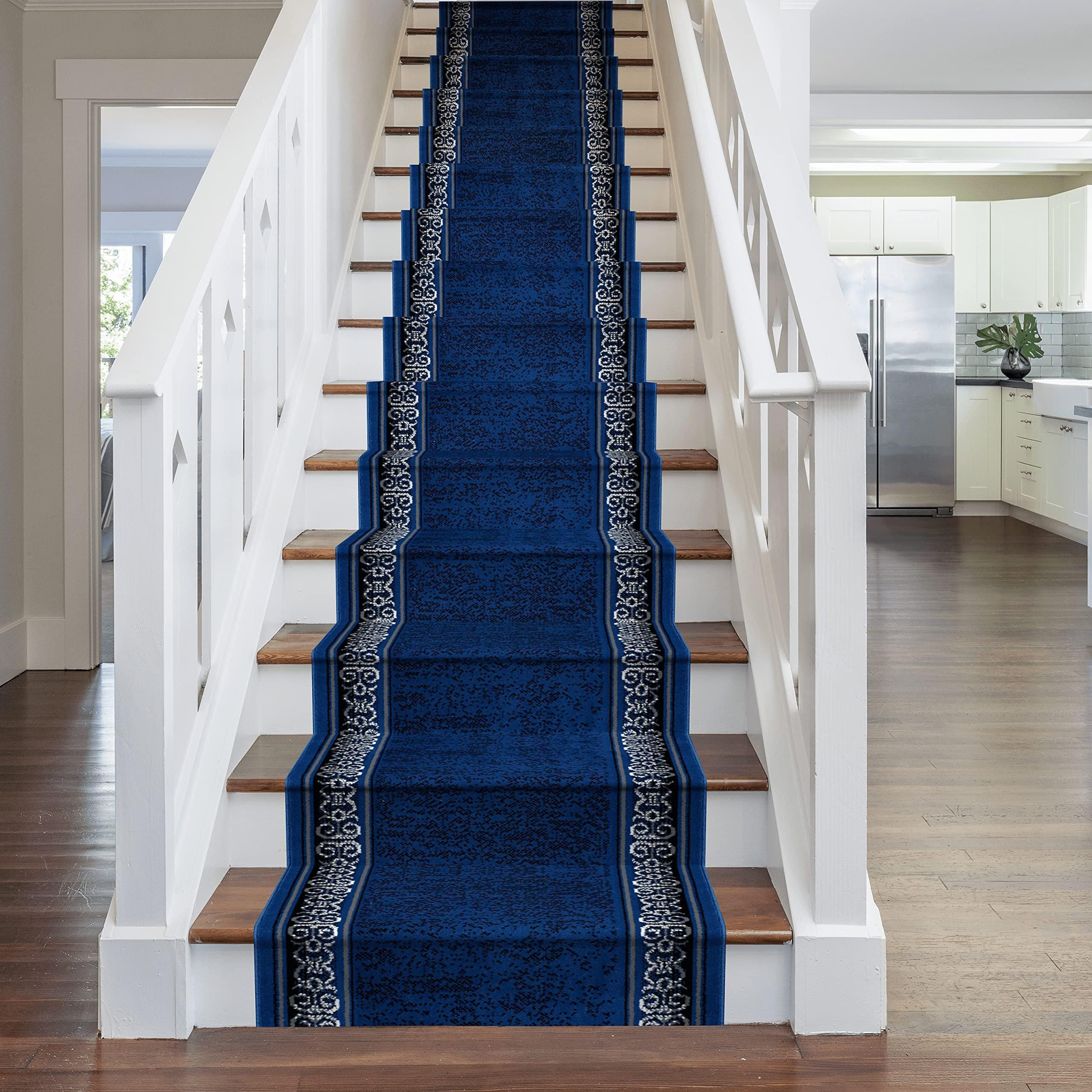 Blue Tribal Stair Carpet Runner - image 1