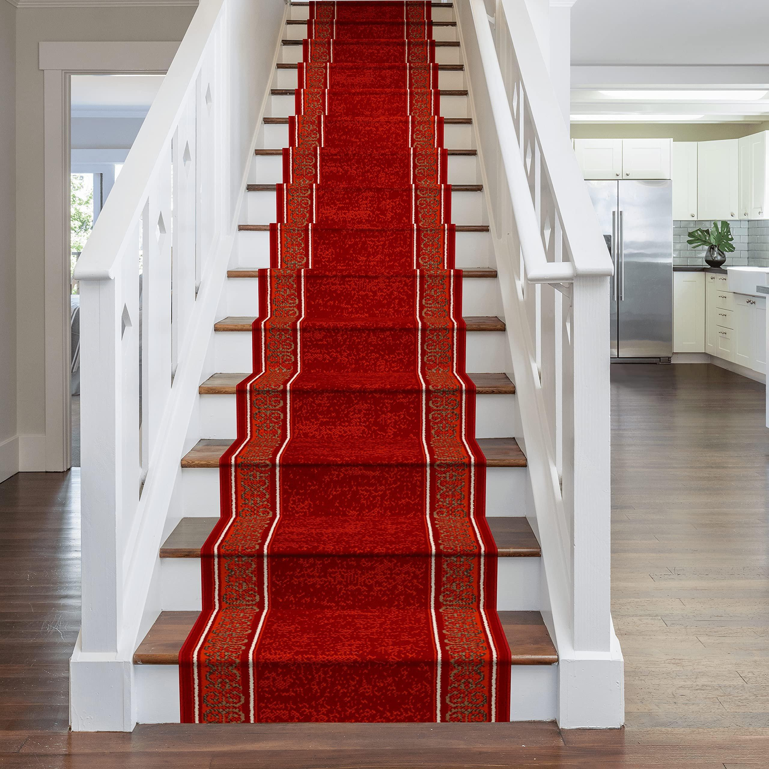 Red Tribal Stair Carpet Runner - image 1