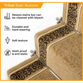 Red Tribal Stair Carpet Runner - thumbnail 3