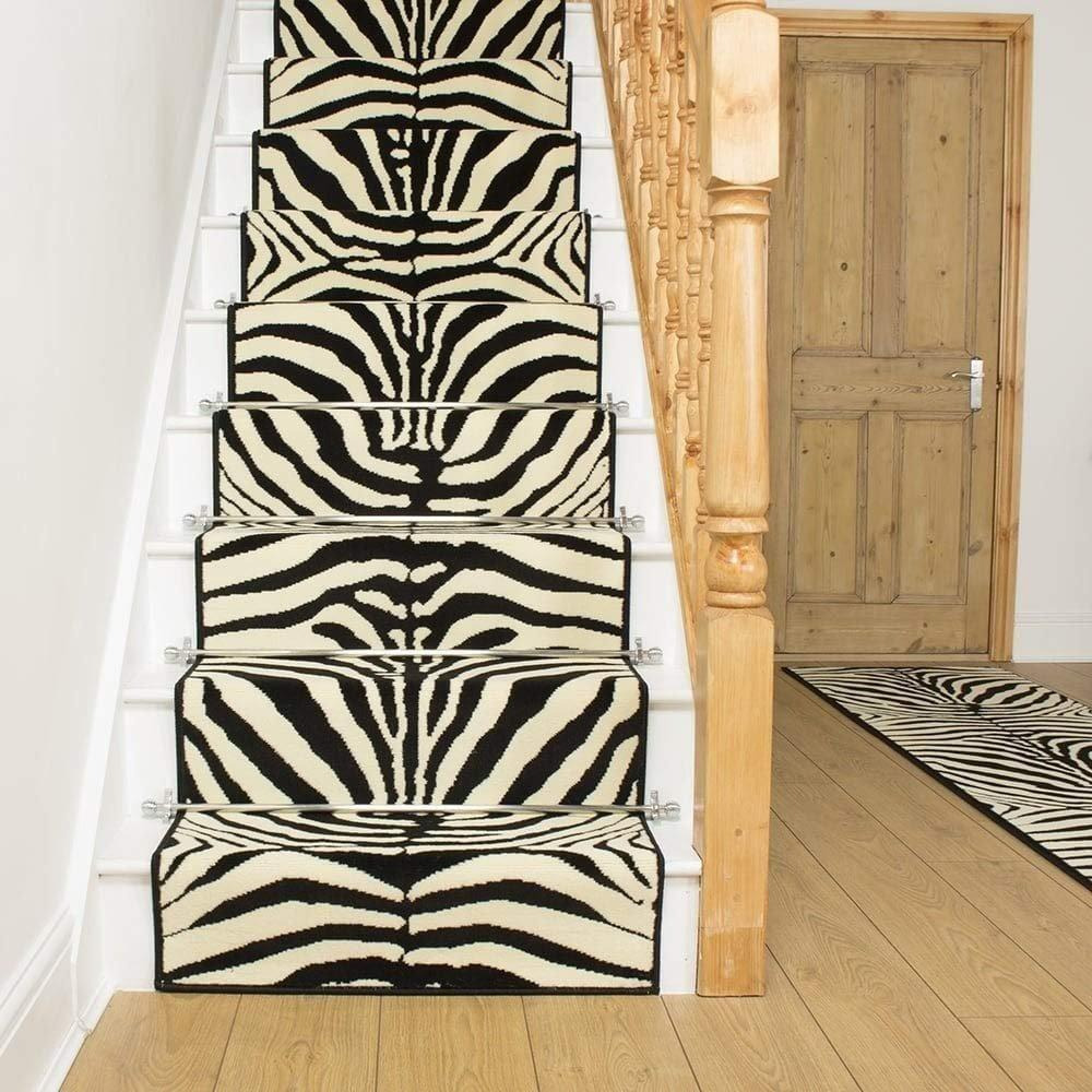 Zebra Print Stair Carpet Runner - image 1