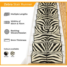 Zebra Print Stair Carpet Runner - thumbnail 2