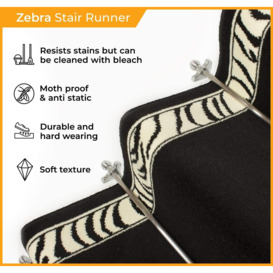 Zebra Print Stair Carpet Runner - thumbnail 3