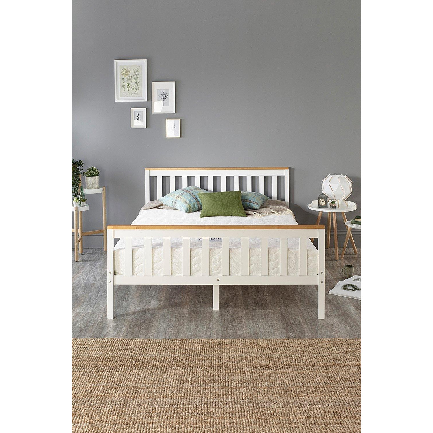 Atlantic Bed Frame in White with Natural Tops - image 1