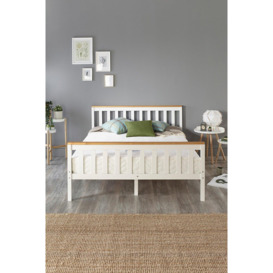 Atlantic Bed Frame in White with Natural Tops - thumbnail 1