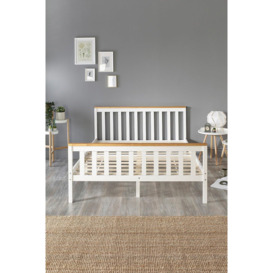 Atlantic Bed Frame in White with Natural Tops - thumbnail 2