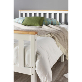 Atlantic Bed Frame in White with Natural Tops - thumbnail 3