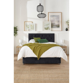 Aspire Olivier Divan and Hybrid Memory Pocket Mattress, Plush Fabric, Strutted Headboard, No Drawers