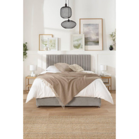 Aspire Grant Divan and Hybrid Memory Pocket Mattress, Linen Fabric, Strutted Headboard, No Drawers