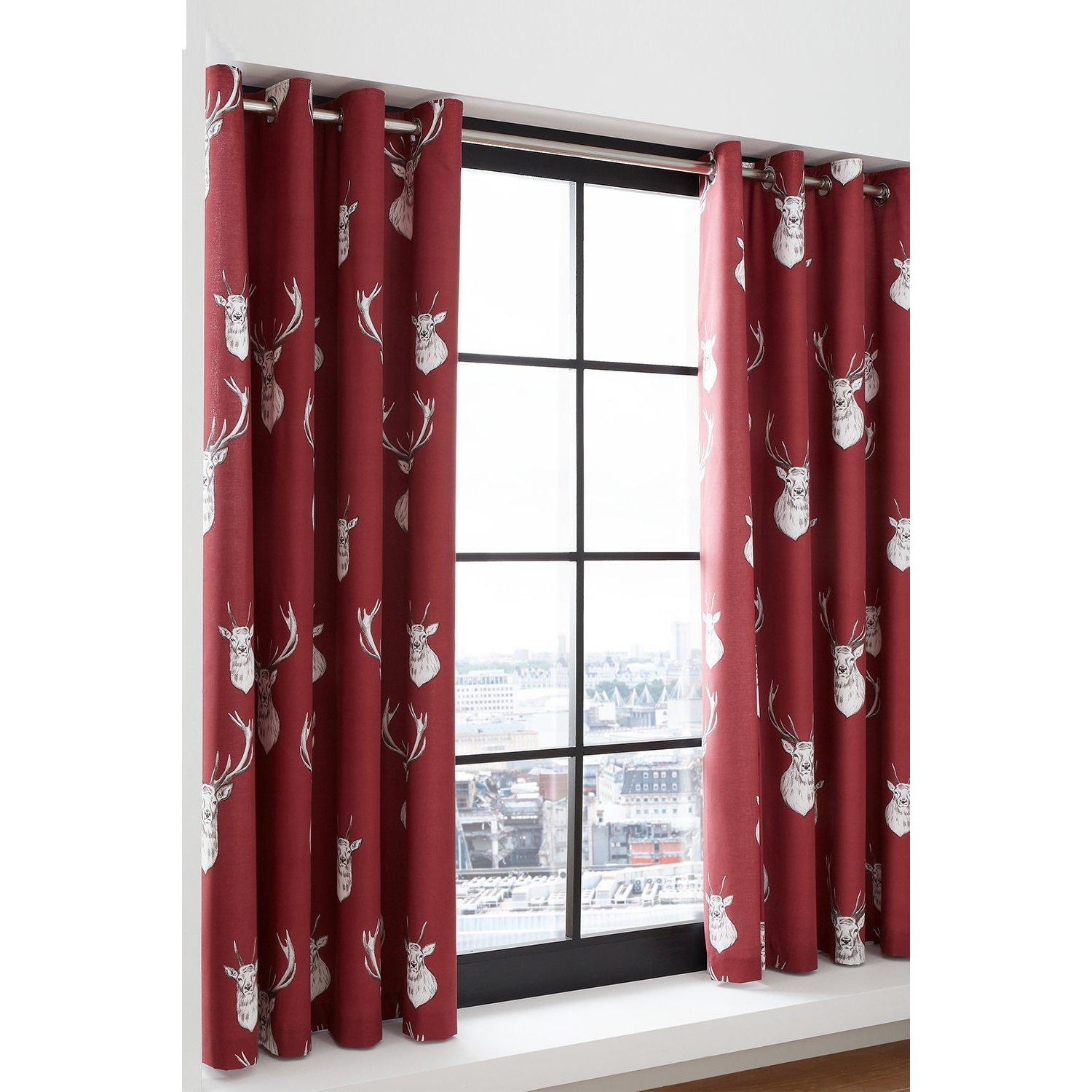 'Munro Stag Check' Lined Curtains - image 1