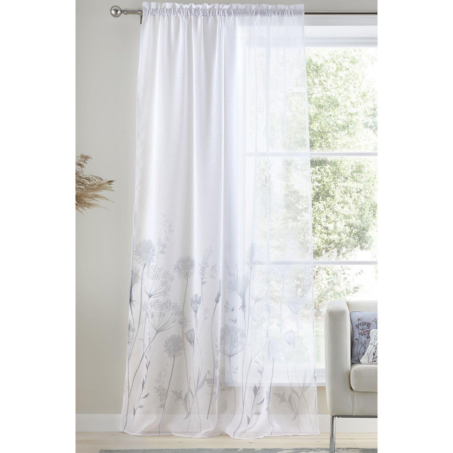 'Meadowsweet Floral' Voile Curtain Panel - image 1