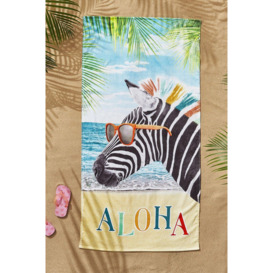 'Aloha Zebra' Beach Towel