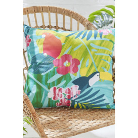'Tropical Leaves' Outdoor Cotton Cushion - thumbnail 1