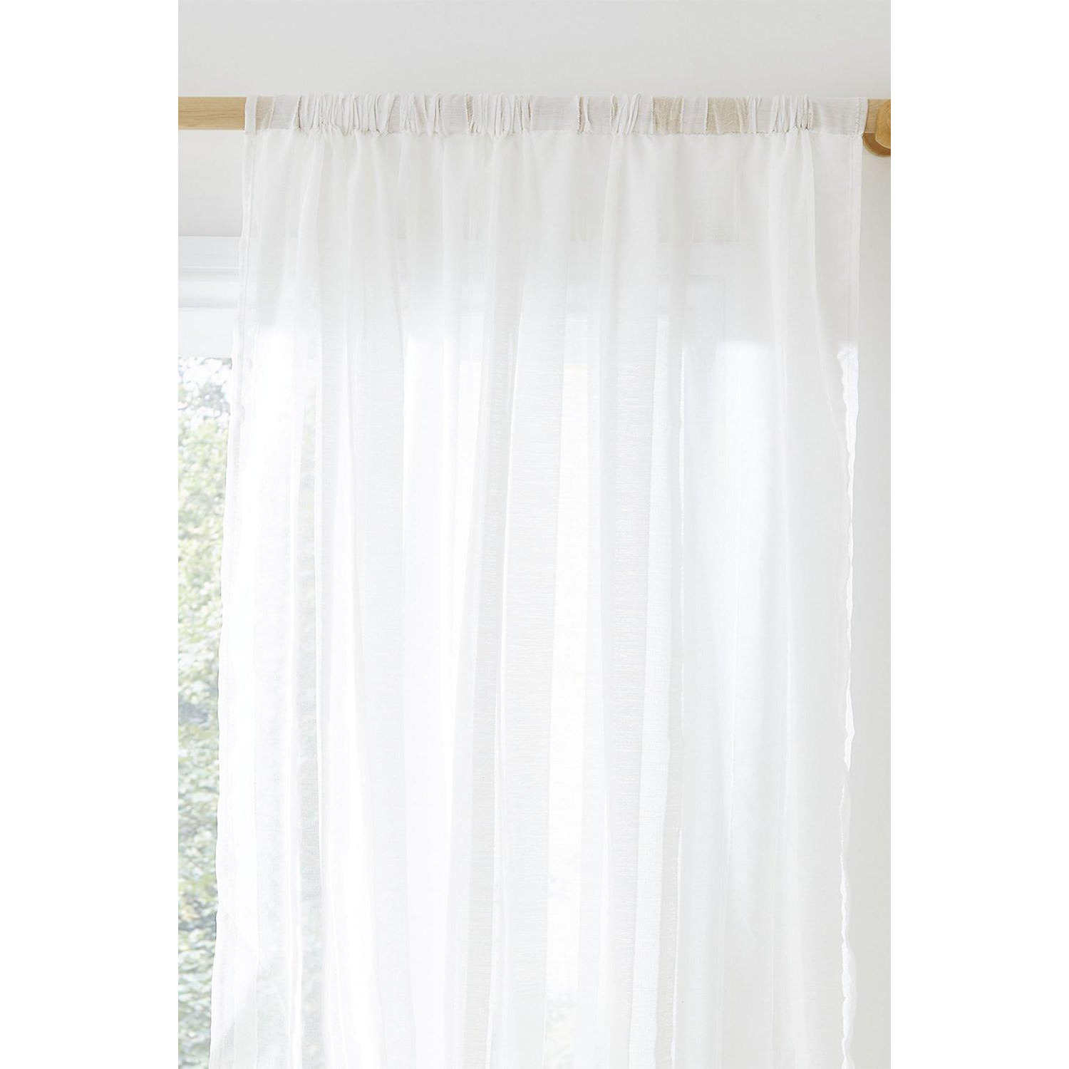 'Aletta Tufted Stripe' Voile Curtain Panel - image 1