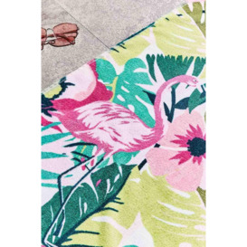 'Tropical  Flamingo Stripe' Beach Towel - thumbnail 2