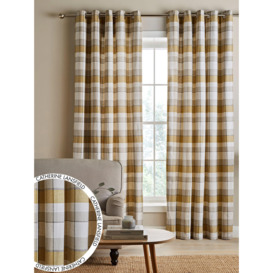 'Brushed Cotton Thermal Check ' Curtains Two Panels - thumbnail 1