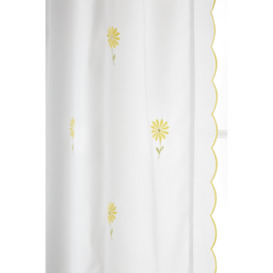 'Lorna Embroidered Daisy' Slot Top Curtain Panel - thumbnail 3