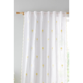 'Lorna Embroidered Daisy' Slot Top Curtain Panel - thumbnail 2