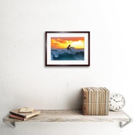 Sunset Surfer Waves Framed Wall Art Print - thumbnail 2