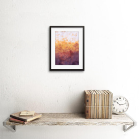 Abstract Purple Yellow Gold Watercolour Art Print Framed Poster Wall Decor 9x7 inch - thumbnail 2